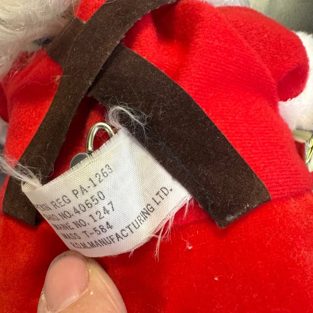 B.O.M. Manufacturing Santa Claus Figurine Kids 11in Red Vintage Wind Up Toy